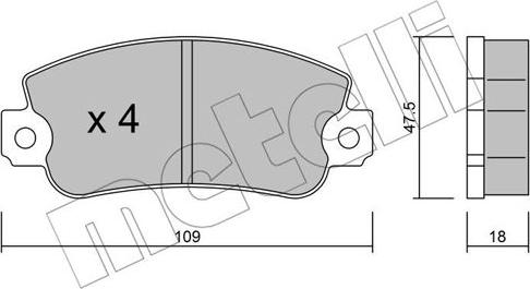Metelli 22-0033-0 - Brake Pad Set, disc brake autospares.lv