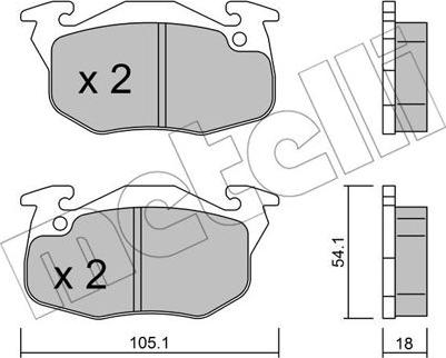 Metelli 22-0037-5 - Brake Pad Set, disc brake autospares.lv