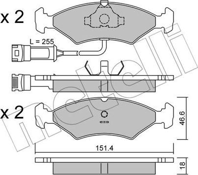 Metelli 22-0029-1 - Brake Pad Set, disc brake autospares.lv