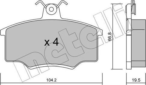 Metelli 22-0024-0 - Brake Pad Set, disc brake autospares.lv