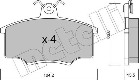 Metelli 22-0024-1 - Brake Pad Set, disc brake autospares.lv