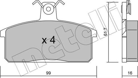 Metelli 22-0026-0 - Brake Pad Set, disc brake autospares.lv