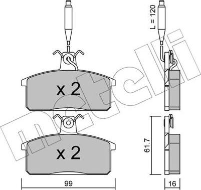 Metelli 22-0026-3 - Brake Pad Set, disc brake autospares.lv