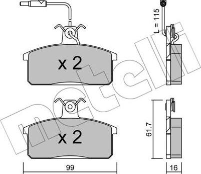 Metelli 22-0026-2 - Brake Pad Set, disc brake autospares.lv