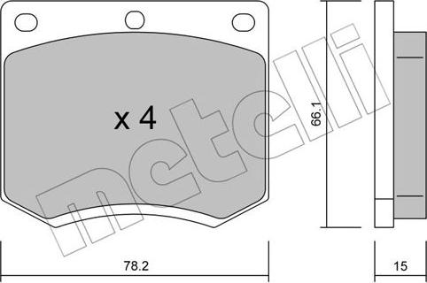 Metelli 22-0023-0 - Brake Pad Set, disc brake autospares.lv