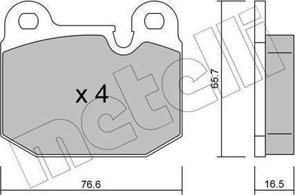Metelli 22-0027-0 - Brake Pad Set, disc brake autospares.lv