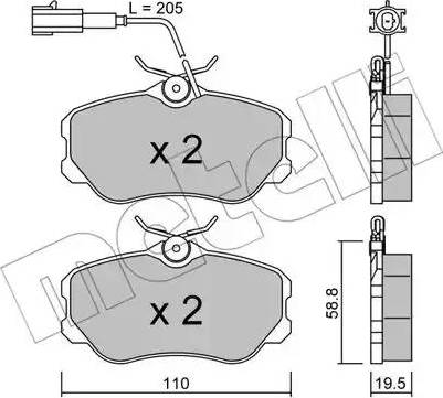 Metelli 22-0074-0 - Brake Pad Set, disc brake autospares.lv