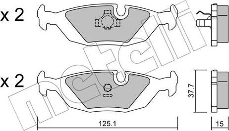 Metelli 22-0070-0 - Brake Pad Set, disc brake autospares.lv