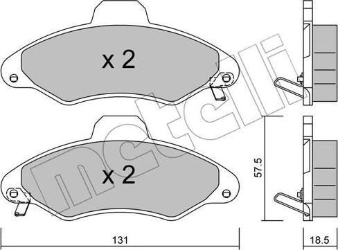 Metelli 22-0071-1 - Brake Pad Set, disc brake autospares.lv