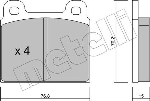 Metelli 22-0078-1 - Brake Pad Set, disc brake autospares.lv