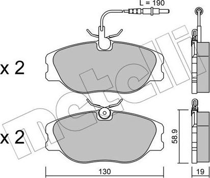 Metelli 22-0072-4 - Brake Pad Set, disc brake autospares.lv