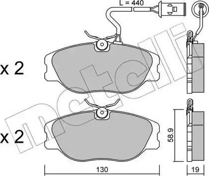 Metelli 22-0072-0 - Brake Pad Set, disc brake autospares.lv