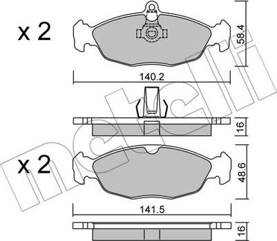 Metelli 22-0077-1 - Brake Pad Set, disc brake autospares.lv