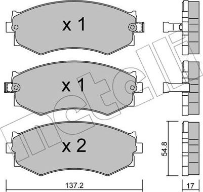 Metelli 22-0190-1 - Brake Pad Set, disc brake autospares.lv