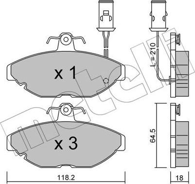 Metelli 22-0191-0 - Brake Pad Set, disc brake autospares.lv