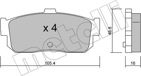 Metelli 22-0193-0 - Brake Pad Set, disc brake autospares.lv