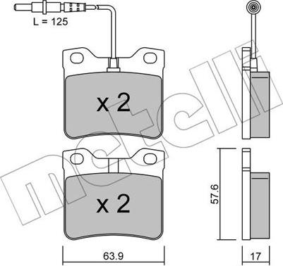 Metelli 22-0192-0 - Brake Pad Set, disc brake autospares.lv