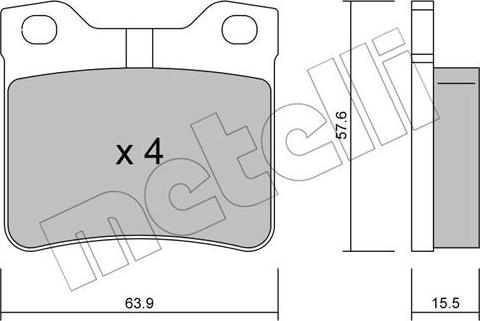 Metelli 22-0192-1 - Brake Pad Set, disc brake autospares.lv