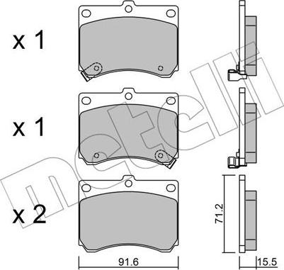 Metelli 22-0197-0 - Brake Pad Set, disc brake autospares.lv