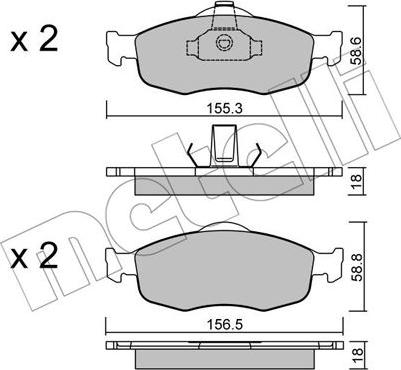 Metelli 22-0146-0 - Brake Pad Set, disc brake autospares.lv