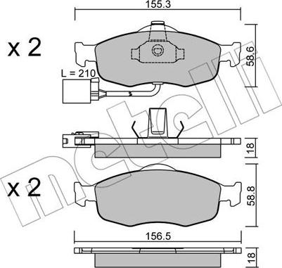 Metelli 22-0146-1 - Brake Pad Set, disc brake autospares.lv