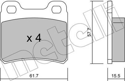 Metelli 22-0141-0 - Brake Pad Set, disc brake autospares.lv