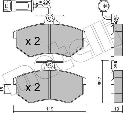 Metelli 22-0148-1 - Brake Pad Set, disc brake autospares.lv