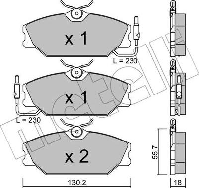 Metelli 22-0142-1 - Brake Pad Set, disc brake autospares.lv