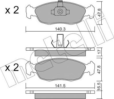 Metelli 22-0156-1 - Brake Pad Set, disc brake autospares.lv