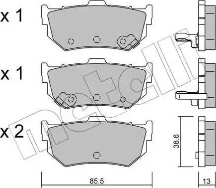 Metelli 22-0169-0 - Brake Pad Set, disc brake autospares.lv