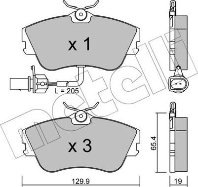 Metelli 22-0164-1 - Brake Pad Set, disc brake autospares.lv