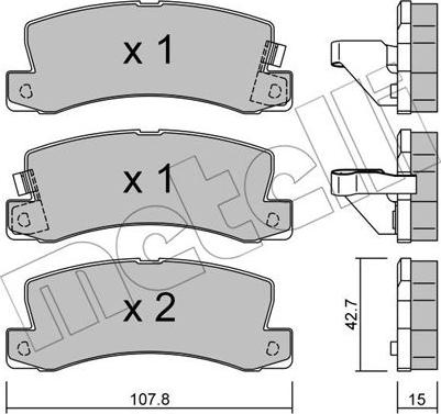Metelli 22-0161-0 - Brake Pad Set, disc brake autospares.lv