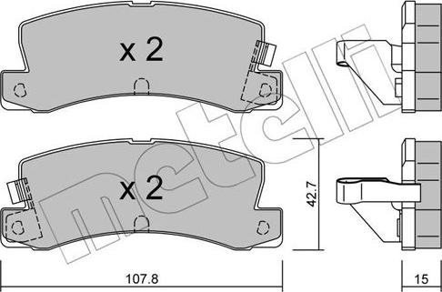 Metelli 22-0161-2 - Brake Pad Set, disc brake autospares.lv