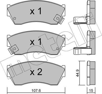 Metelli 22-0168-0 - Brake Pad Set, disc brake autospares.lv