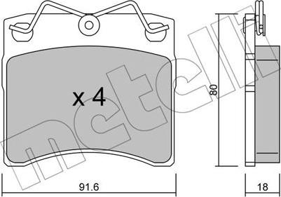 Metelli 22-0163-0 - Brake Pad Set, disc brake autospares.lv