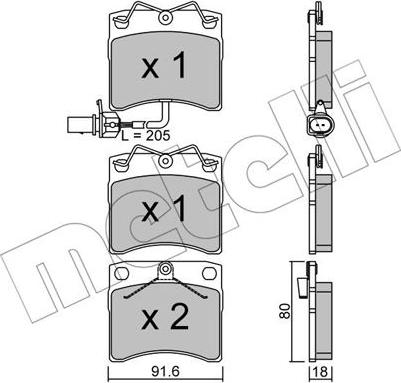 Metelli 22-0163-2 - Brake Pad Set, disc brake autospares.lv