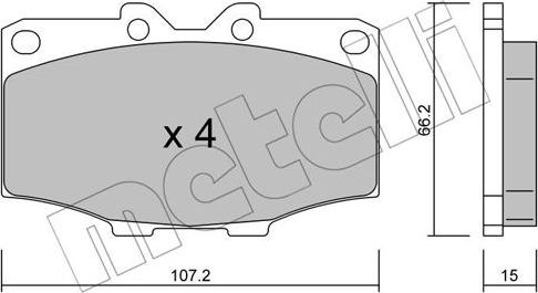 Metelli 22-0109-0 - Brake Pad Set, disc brake autospares.lv