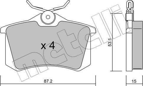 Metelli 22-0100-0 - Brake Pad Set, disc brake autospares.lv