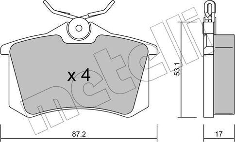 Metelli 22-0100-1 - Brake Pad Set, disc brake autospares.lv