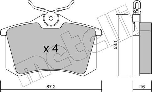 Metelli 22-0100-2 - Brake Pad Set, disc brake autospares.lv