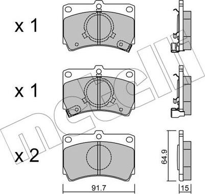 Metelli 22-0103-0 - Brake Pad Set, disc brake autospares.lv