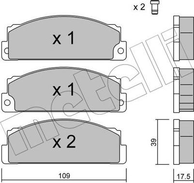 Metelli 22-0102-0 - Brake Pad Set, disc brake autospares.lv