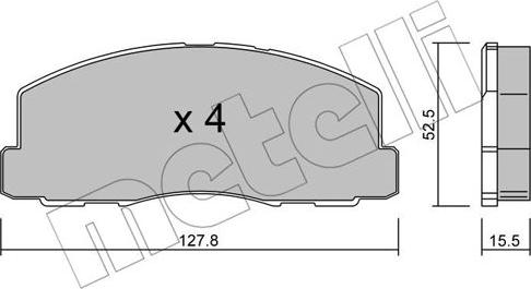 Metelli 22-0114-0 - Brake Pad Set, disc brake autospares.lv