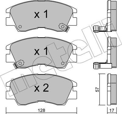 Metelli 22-0115-0 - Brake Pad Set, disc brake autospares.lv