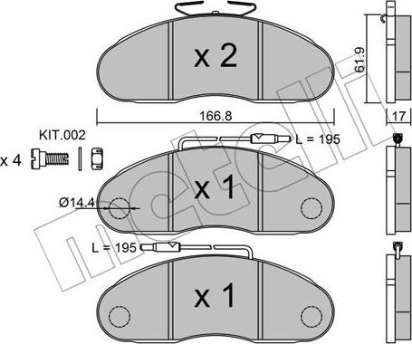 Metelli 22-0111-0 - Brake Pad Set, disc brake autospares.lv