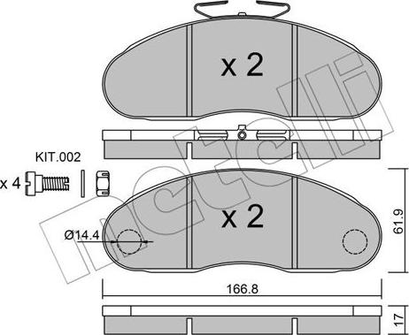 Metelli 22-0111-1 - Brake Pad Set, disc brake autospares.lv