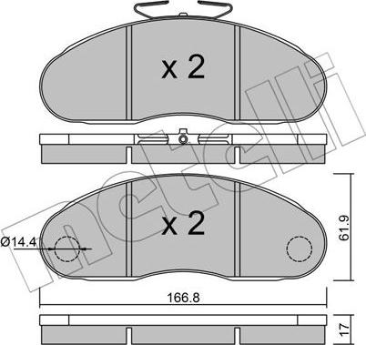 Metelli 22-0111-2 - Brake Pad Set, disc brake autospares.lv