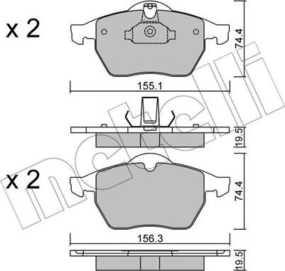 Metelli 22-0118-0 - Brake Pad Set, disc brake autospares.lv