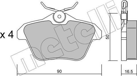 Metelli 22-0113-0 - Brake Pad Set, disc brake autospares.lv