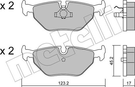 Metelli 22-0180-0 - Brake Pad Set, disc brake autospares.lv